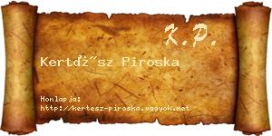 Kertész Piroska névjegykártya